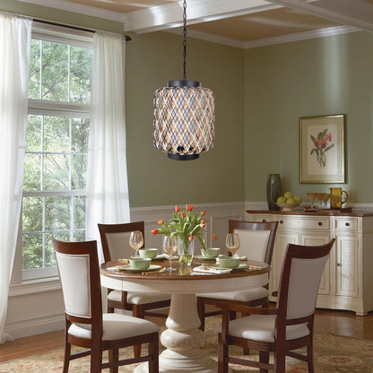 Outdoor Waterproof Lantern Rattan Pendant Lights Modern Chandelier