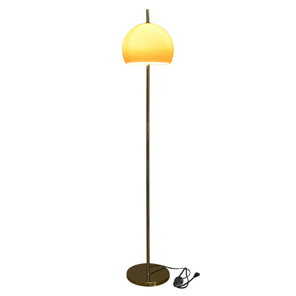 Mid-Century Modern Mushroom Floor Lamp - Retro Amber Glass Standing Light