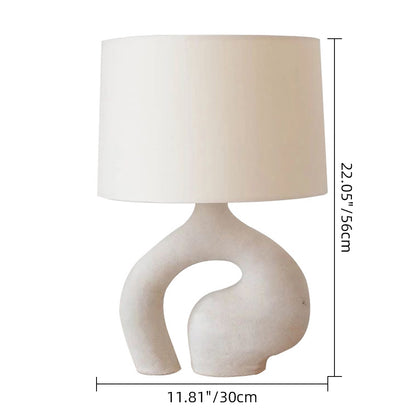 Modern Sculptural Biomorphic Table Lamp - Wabi-Sabi Textured Ceramic Light