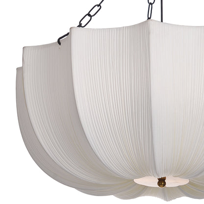 Modern Pleated Fabric Parasol Chandelier - Japandi Organic Modern Pendant Light