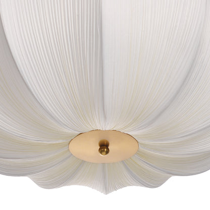 Modern Pleated Fabric Parasol Chandelier - Japandi Organic Modern Pendant Light