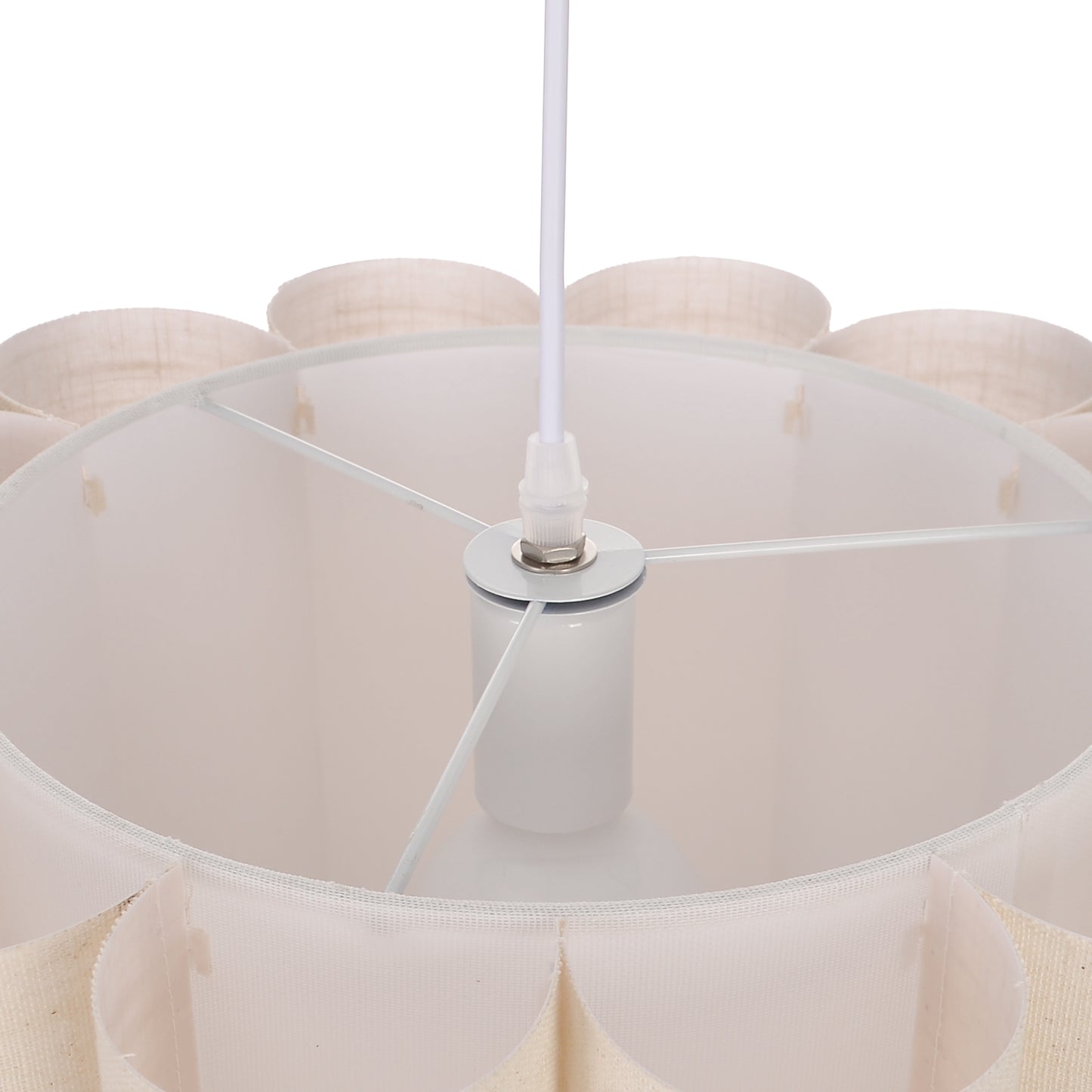 Modern Pleated Fabric Pendant Light - Scalloped Drum Chandelier