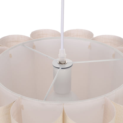 Modern Pleated Fabric Pendant Light - Scalloped Drum Chandelier