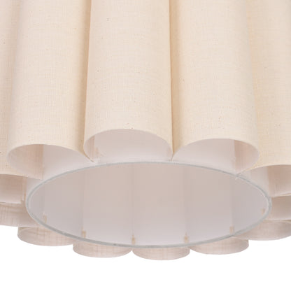 Modern Pleated Fabric Pendant Light - Scalloped Drum Chandelier