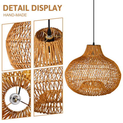 Handmade Rattan Lampshade Wicker Lamp Rustic Pendant Light
