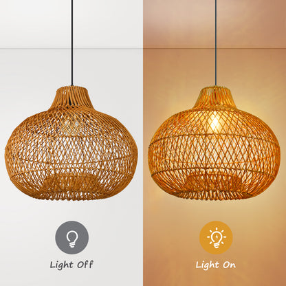 Handmade Rattan Lampshade Wicker Lamp Rustic Pendant Light