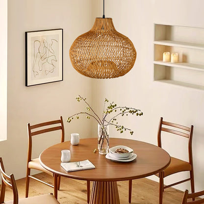 Handmade Rattan Lampshade Wicker Lamp Rustic Pendant Light
