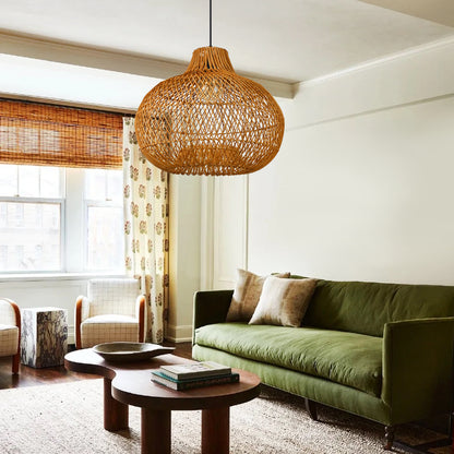 Handmade Rattan Lampshade Wicker Lamp Rustic Pendant Light