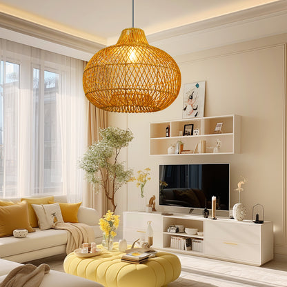 Handmade Rattan Lampshade Wicker Lamp Rustic Pendant Light
