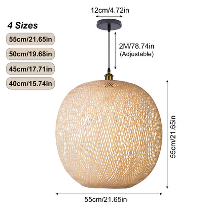 Natural Bamboo Hand-Woven Pendant Light