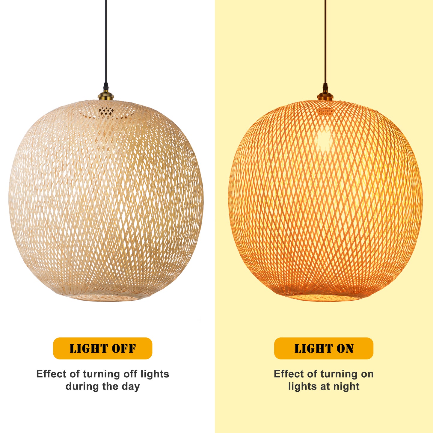 Natural Bamboo Hand-Woven Pendant Light