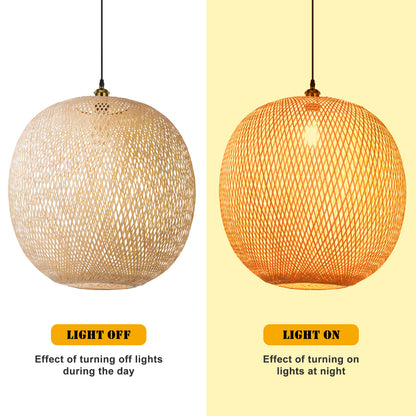 Natural Bamboo Hand-Woven Pendant Light