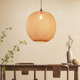 Load image into Gallery viewer, Natural Bamboo Hand-Woven Pendant Light