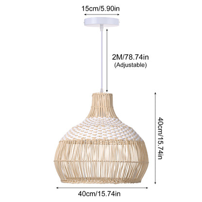 White Rattan Pendant Light Woven Rattan Lampshade