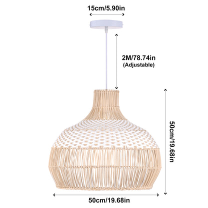 White Rattan Pendant Light Woven Rattan Lampshade