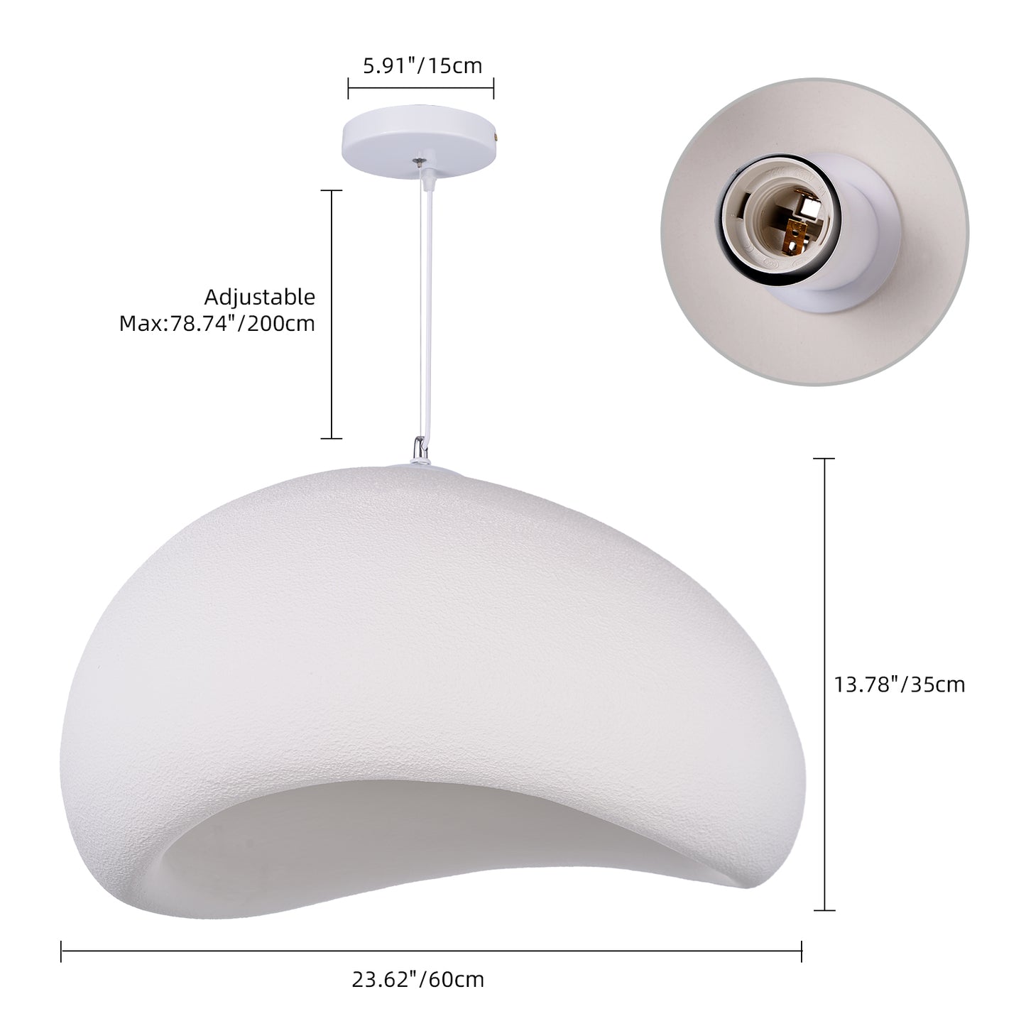 Resin Oval Pendant Lights Modern Wabi-Sabi Mushroom Organic Dome Lamp
