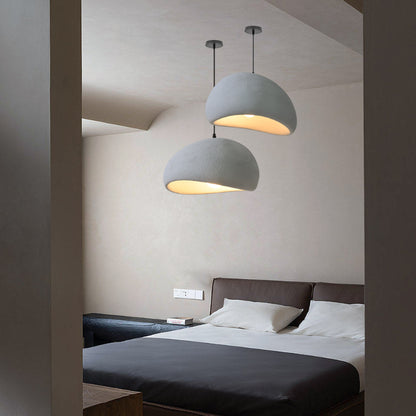 Resin Oval Pendant Lights Modern Wabi-Sabi Mushroom Organic Dome Lamp