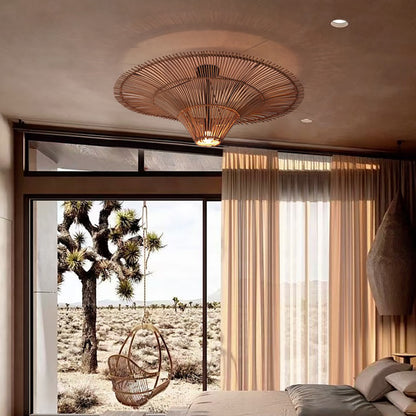 Large Rattan Pendant Light/80 cm/Modern/Ceiling Lamp/Dining room