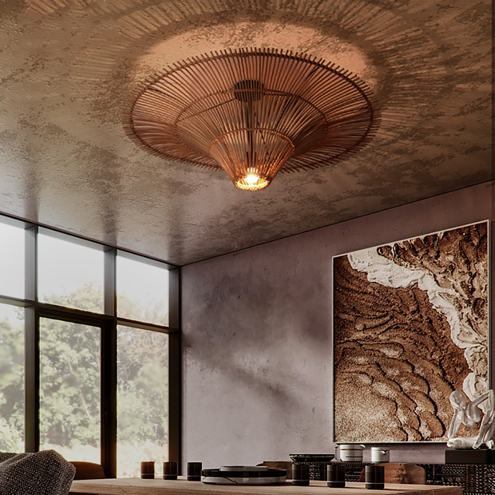 Large Rattan Pendant Light/80 cm/Modern/Ceiling Lamp/Dining room