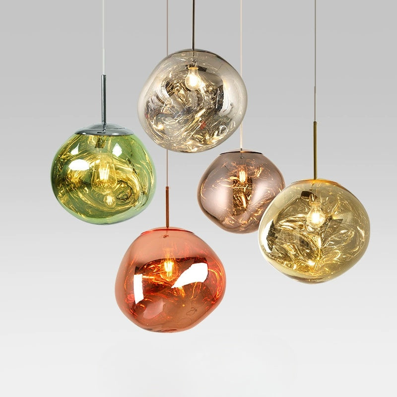 Modern Melt Pendant Light - Irregular Mirror Lava Glass Chandelier