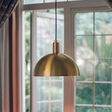 Load image into Gallery viewer, Mid-Century Brass Dome Pendant Light -