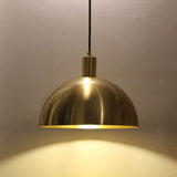 Load image into Gallery viewer, Mid-Century Brass Dome Pendant Light -