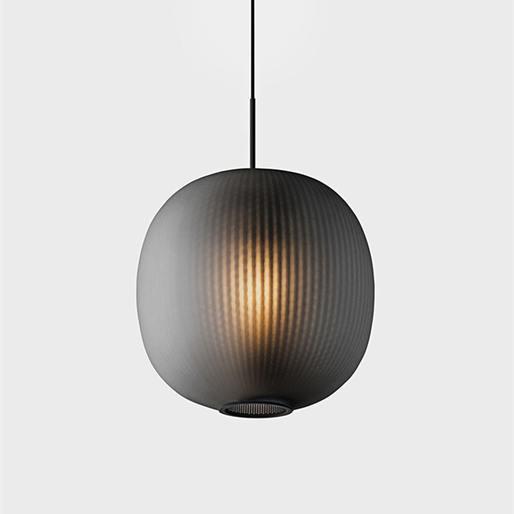 Vintage Ribbed Glass Frosted Pendant Light -Homdiy