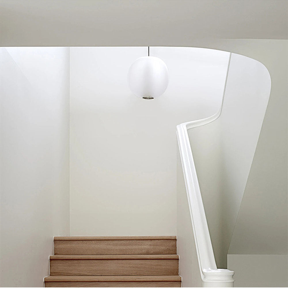 Vintage Ribbed Glass Frosted Pendant Light 