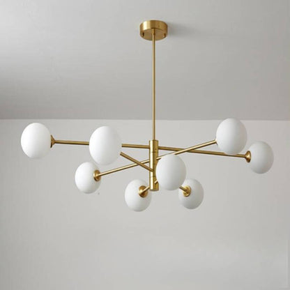 6-Light Modern Gold Sputnik Chandelier - Mid-Century Globe Lamp