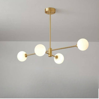6-Light Modern Gold Sputnik Chandelier - Mid-Century Globe Lamp