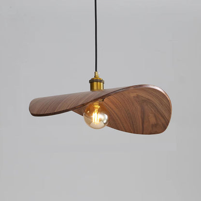 Modern Curved Wood Wave Pendant Light - Mid-Century Japandi Chandelier
