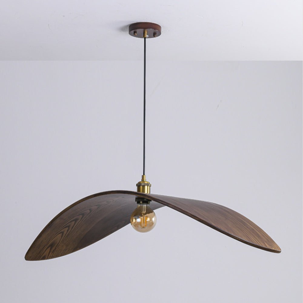 Modern Curved Wood Wave Pendant Light - Mid-Century Japandi Chandelier