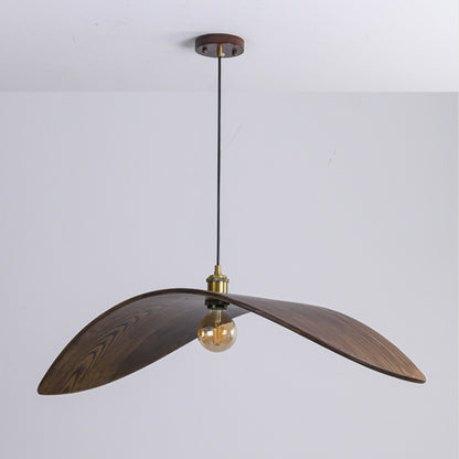 Modern Curved Wood Wave Pendant Light - Mid-Century Japandi Chandelier