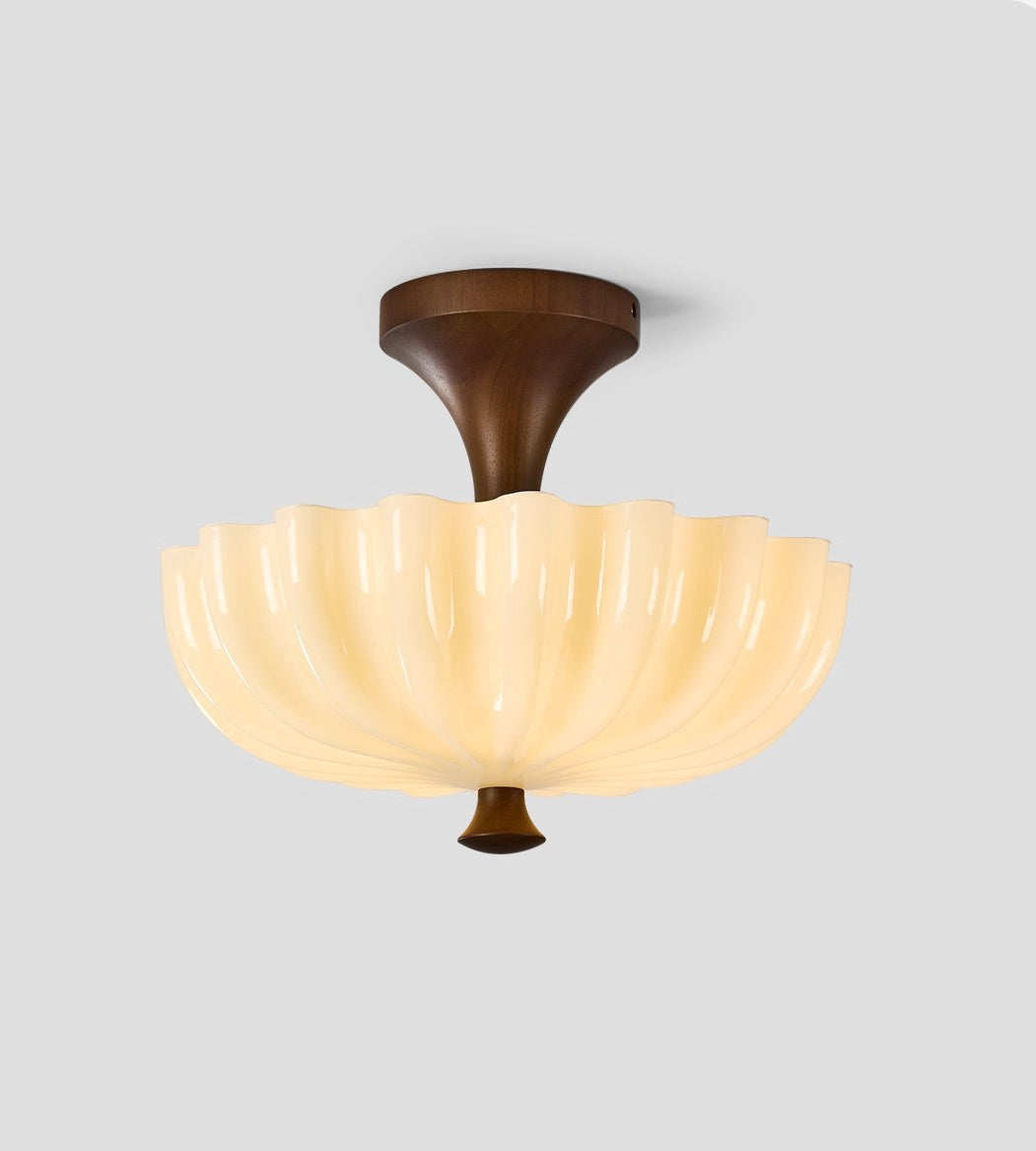 Vintage French Glass Ceiling Light for Bedroom
