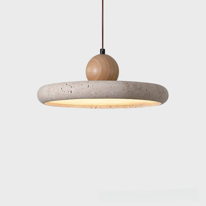 Wabi-Sabi Style Yellow Travertine Pendant Light for Dining Table Lamp