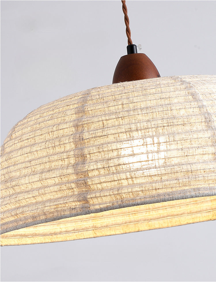 Wabi-Sabi Style Fabric Pendant Light for Homestay