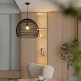 Load image into Gallery viewer, Handwoven Rattan Basket Pendant Light – Boho Coastal Ceiling Lamp