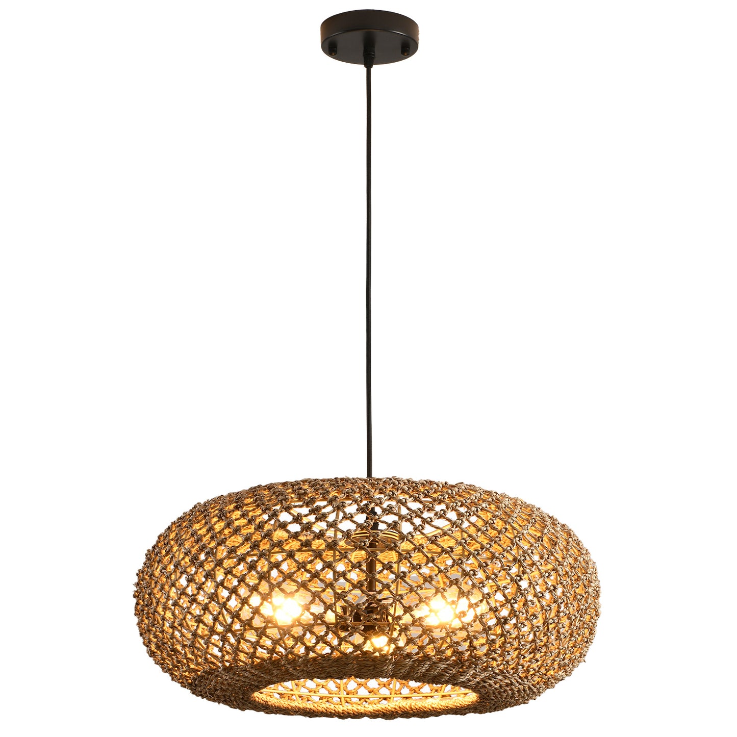 Wabi-Sabi Style  Rattan Woven Pendant Light for Dining Room
