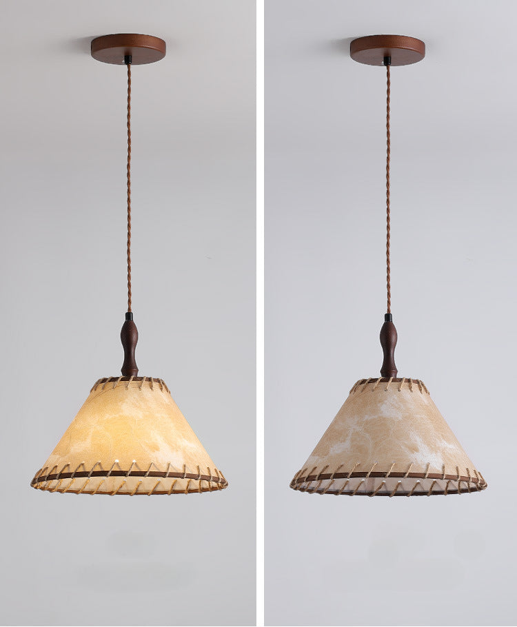 Wabi-Sabi Style Fabric Pendant Light for Homestay