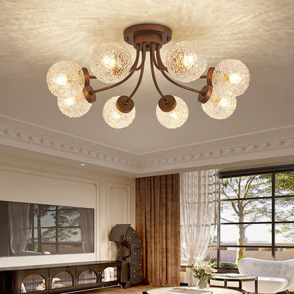 French Vintage Glass Ceiling Light for Living Room-[Modern pendant lighting for bedroom and living space]-Demolights UK