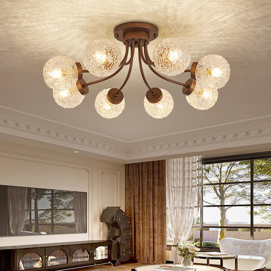French Vintage Glass Ceiling Light for Living Room-[Modern pendant lighting for bedroom and living space]-Demolights UK
