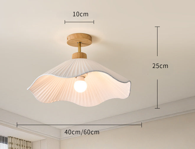White Minimalist Fabric Pendant Light for Living Room and Dining Room