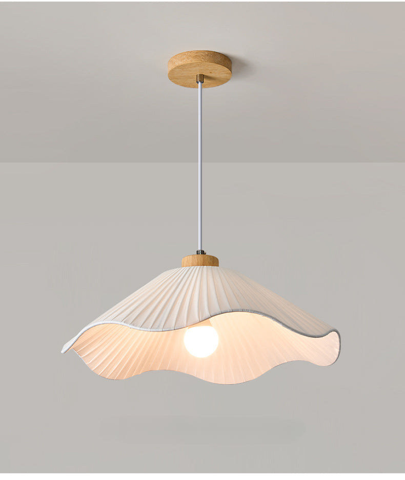White Minimalist Fabric Pendant Light for Living Room and Dining Room