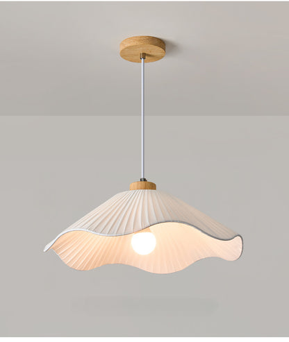 White Minimalist Fabric Pendant Light for Living Room and Dining Room