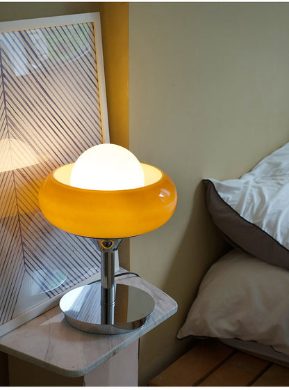 Vintage Bauhaus Glass Table Lamp for Bedside