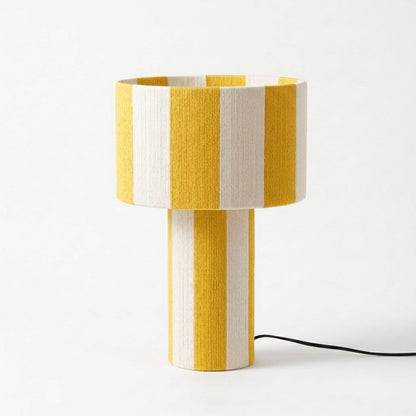 Modern Striped Cotton Cord Table Lamp – Decorative Bedside Light