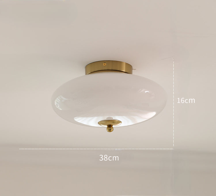 Mid-Century UFO Opal Glass Flush Mount Ceiling Light