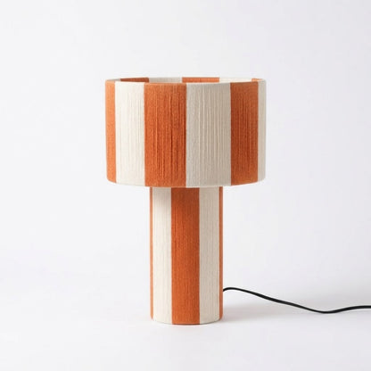 Modern Striped Cotton Cord Table Lamp – Decorative Bedside Light
