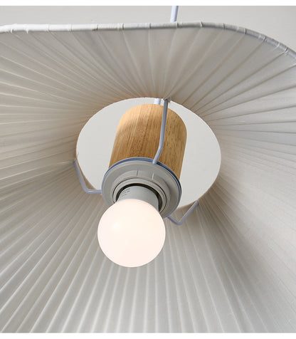 White Minimalist Fabric Pendant Light for Living Room and Dining Room