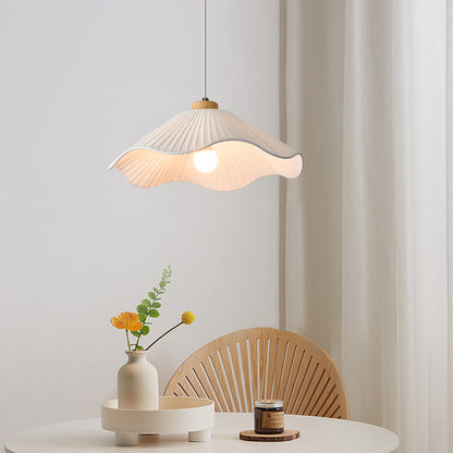 White Minimalist Fabric Pendant Light for Living Room and Dining Room